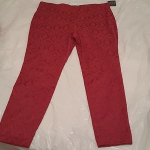 Jacquard Red textured Pants XLP